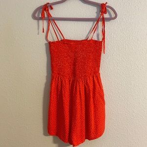 Forever 21 Red and White Polka Dot Romper